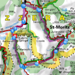 Mappa Spluga Julierpass Maloja